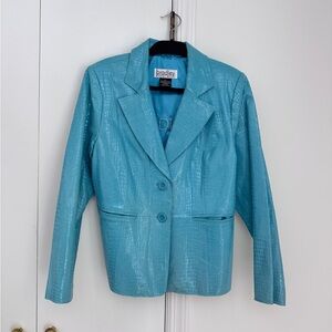 Bradley Bayou 90s Vintage Leather Blazer Size Large‎
